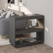 Libreria Grigia 80x35x71 cm in Legno Massello di Pino 810881