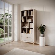 Biblioteca Kabavasi, Libreria 2 Cassetti, 88x38x194h cm Beige