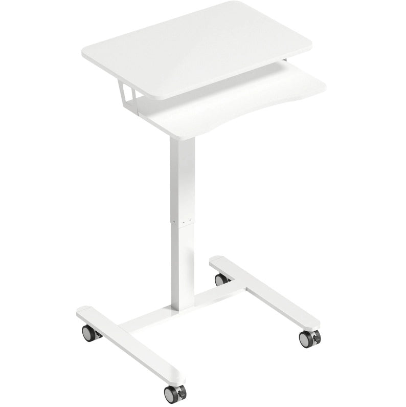 Scrivania regolabile 65x60 cm bianca – altezza regolabile, con rotelle