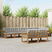 Set di divani da esterno 8 pcs Grigio Naturale e Chiaro 3367744