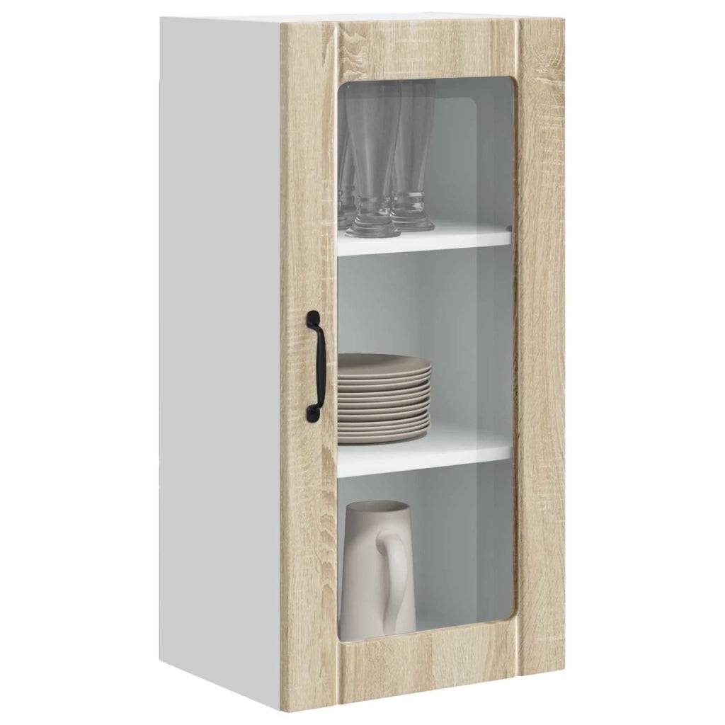 Pensile da cucina | Mobile in vetro da parete PORTO Rovere Sonoma 40 x 31 x 80 cm