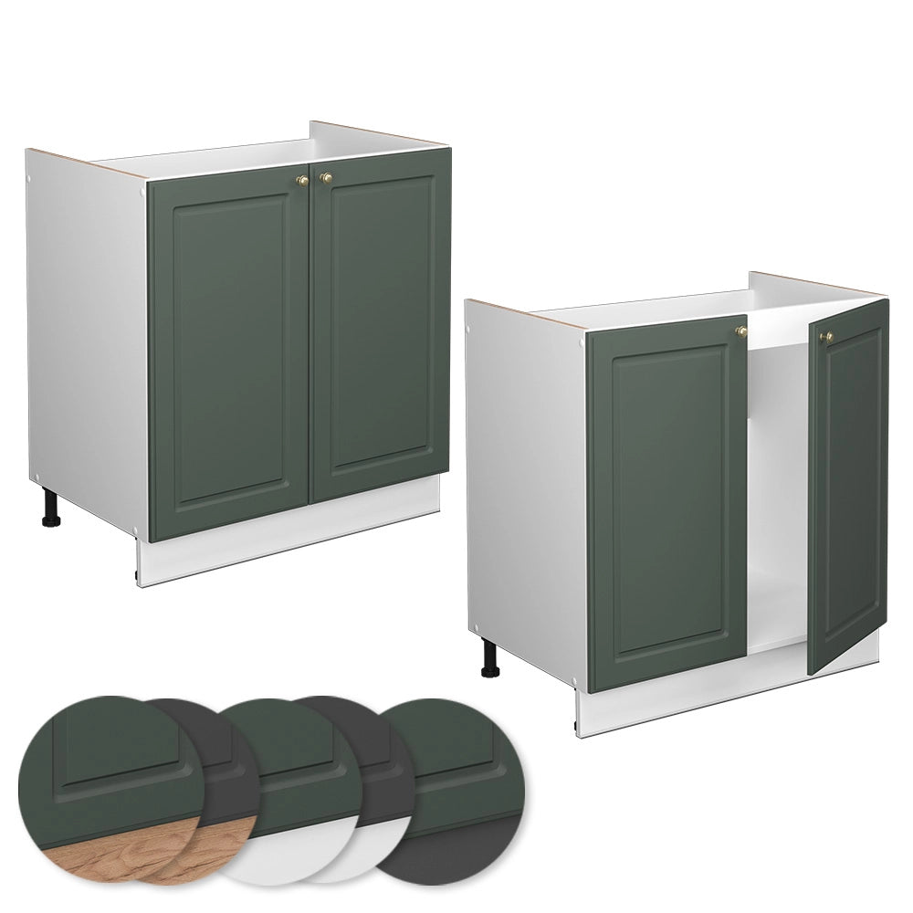 Mobile lavello cucina Fame-Line Verde-oro rustico/Bianco 80 cm senza piano di lavoro Vicco