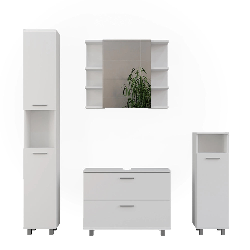 Vicco Set di mobili da bagno Bianco 4 parti