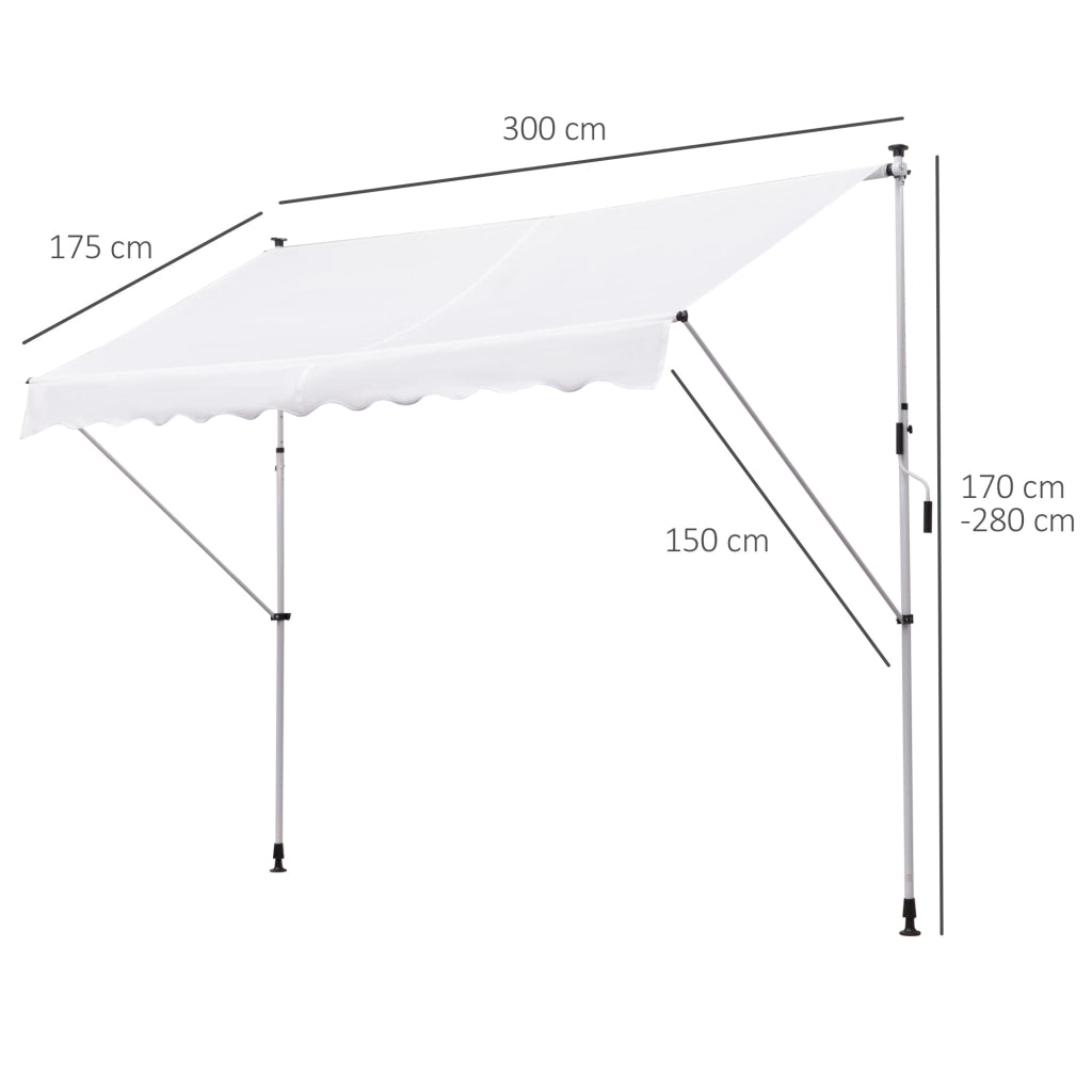 Tenda da Sole Avvolgibile 300x150cm  Casper Bianco