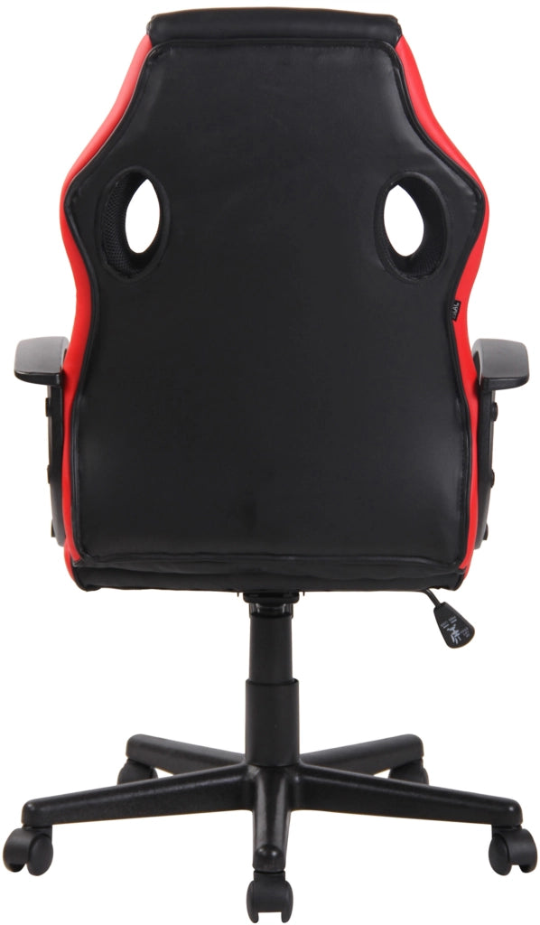 Sedia da ufficio ergonomica Glendale in similpelle nero/rosso