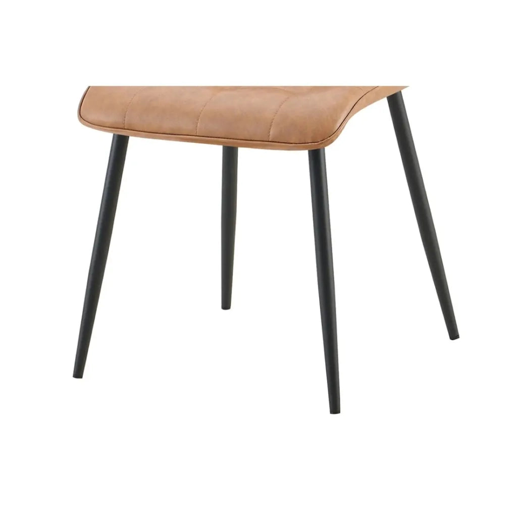 Set di 4 sedie MIREA – Cognac – Stile senza tempo – Gambe in metallo – Rivestimento in PU facile da pulire