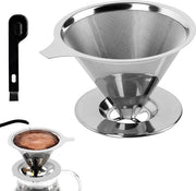 Filtro per caffè in acciaio inossidabile riciclabile - filtro per caffè permanente con base 

Modello: 123456
Capacità: 1000 ml
Materiali: Acciaio inossidabile
Dimensioni: 20 x 10 cm