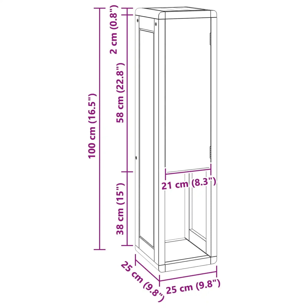 Mobiletto da Bagno Naturale 25 x 25 x 100 cm 42026909