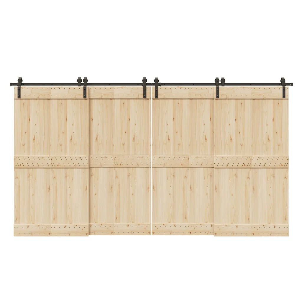 Kit di Binari per Porte Scorrevoli 400 cm Acciaio Nero CFW6036192