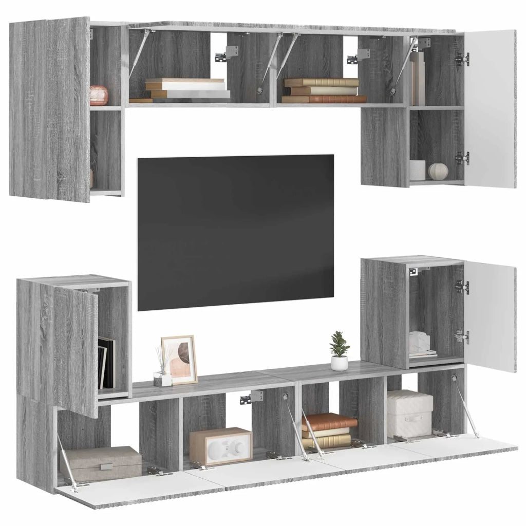 Set mobile TV 5 pcs Grigio Sonoma Legno multistrato