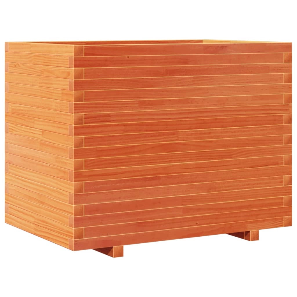 Fioriera rialzata per piante fiori terrazza giardino finitura a cera 90 x 60 x 72 cm legno di pino massiccio marrone 02_0038525
