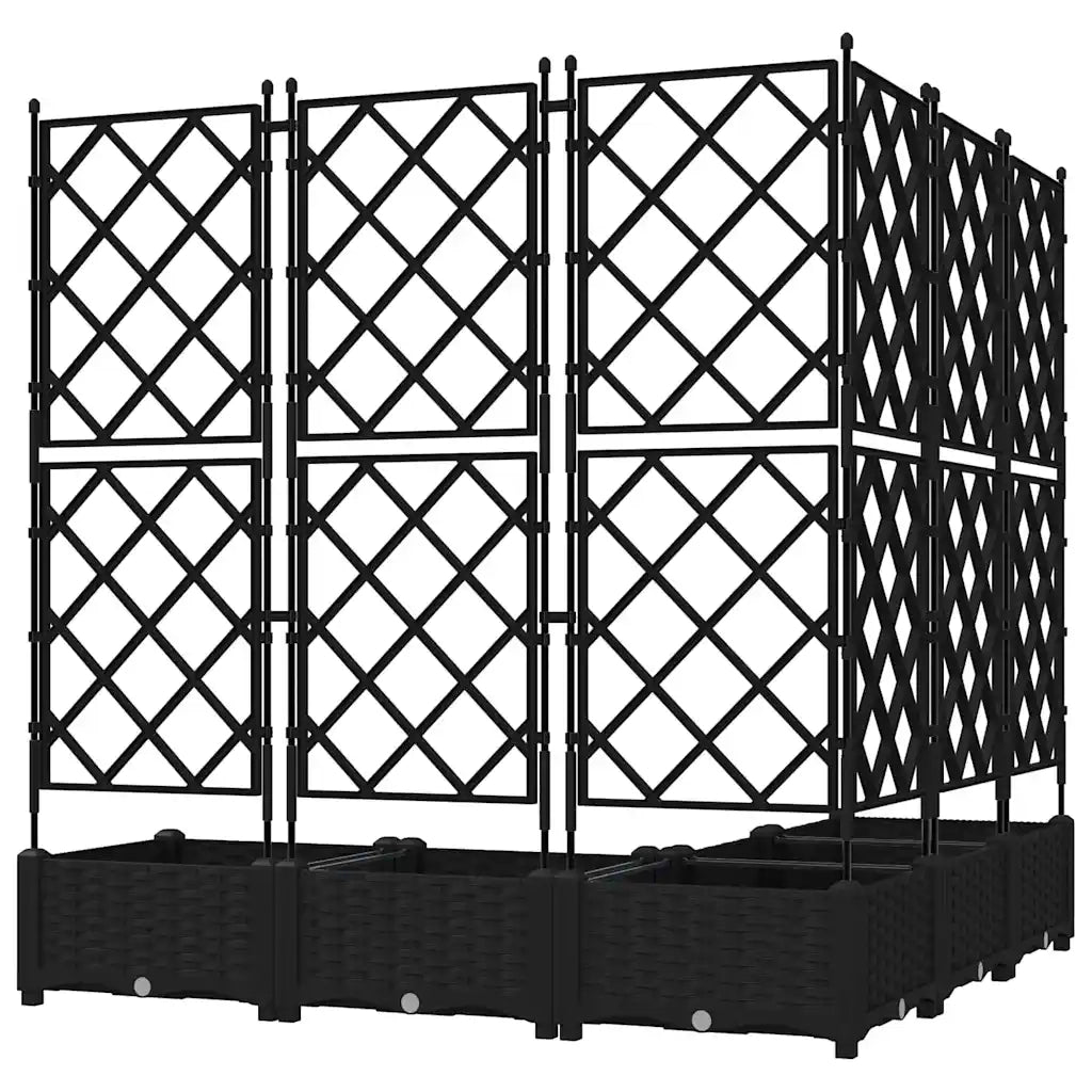 Vaso da giardino 5 pcs Nero 120 x 120 x 125,5 cm Plastica 42002842