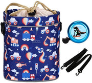 Set di accessori per bicicletta per bambini con casco, borsa da stiro con spallacci per bambine e bambini, cestino per bambini per bicicletta per bambini per step, bicicletta a pedali, triciclo, step