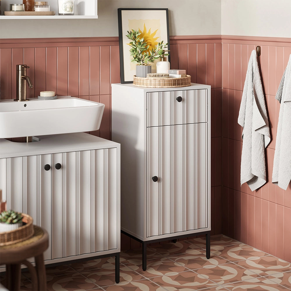 Vicco Set di mobili da bagno Ondulazione bianca 3 parti