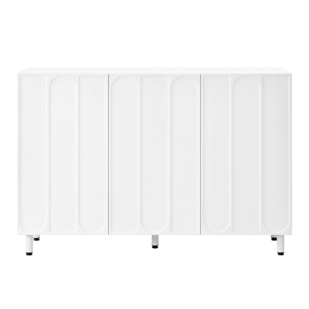 Credenza con 3 ante e ripiani regolabili; chiusura ammortizzata - per ingresso - bianco