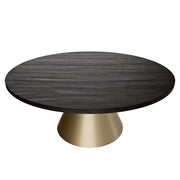 Artù Brass - Tavolo da pranzo rotondo ⌀ 120 cm in legno laminato con base a cono in metallo, top nero