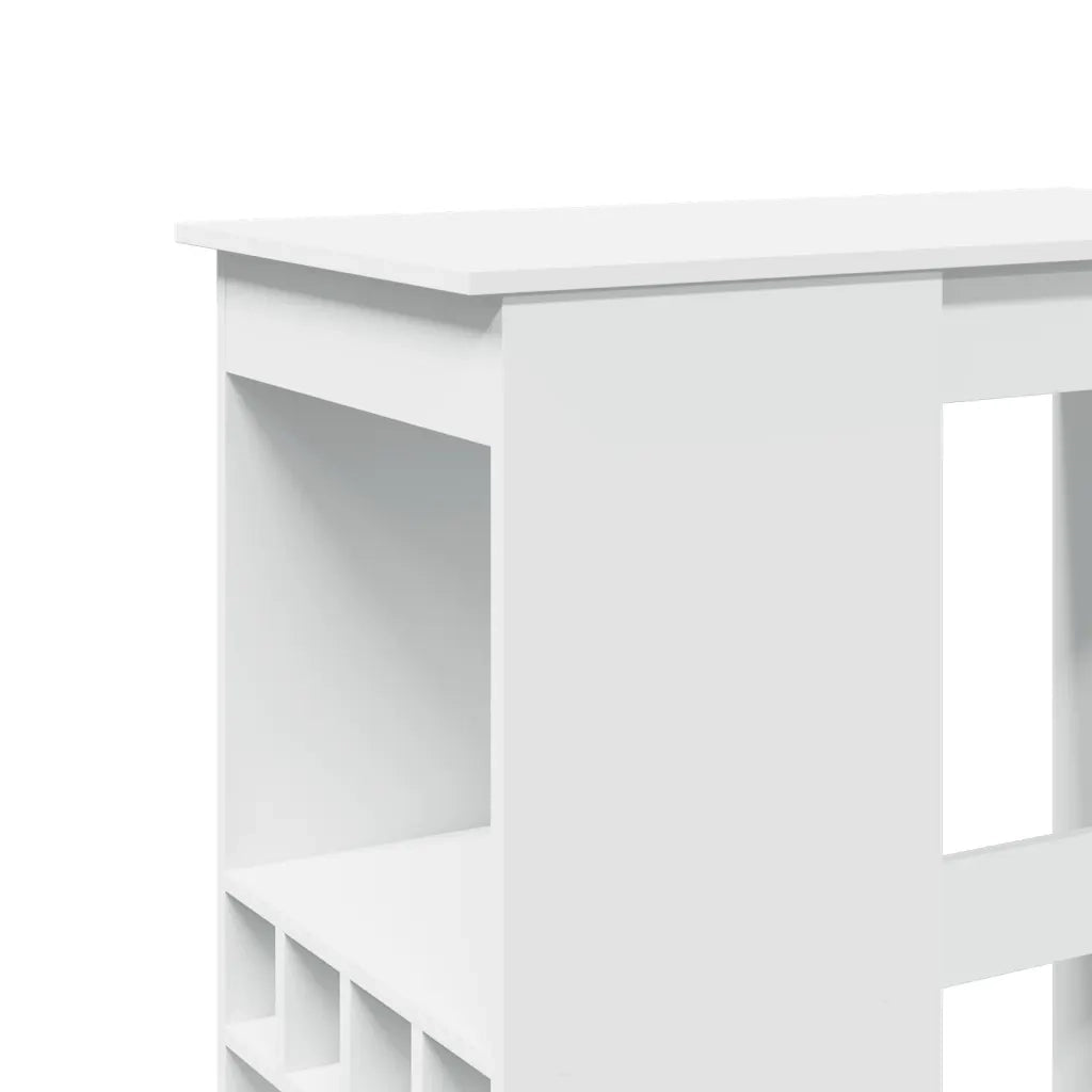 Tavolo Bar con Rastrelliera Bianco 90x47,5x103,5 cm Truciolato 854337