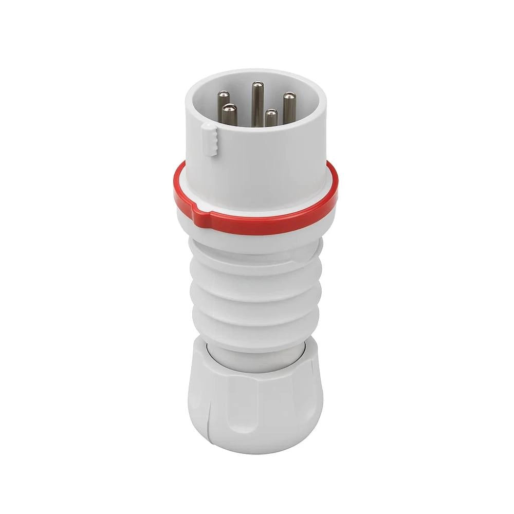 Spina mobile diritta industriale rossa 3p+n+t 16a trifase 380v ip44 gw60009h