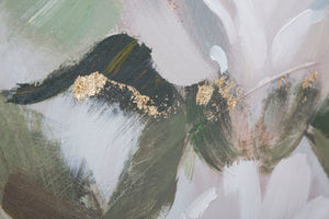 Dipinto su Tela FlowereLeaf 100x3,7x80 cm in Legno di Pino e Canvas Multicolor