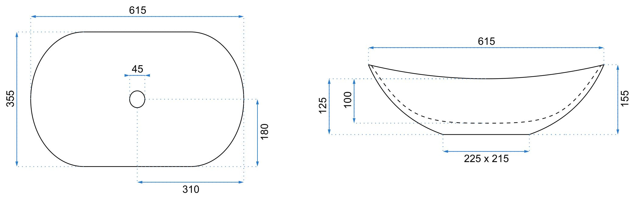 Lavabo Da Appoggio Rea Royal 60