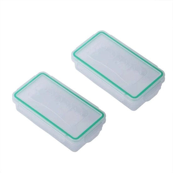 Batteria portatile premium con 2 batterie resistenti alle scosse elettriche - Scatola idrorepellente per l'immagazzinamento di batterie per viaggi e campeggio.