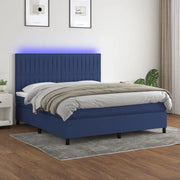 Letto a Molle con Materasso e LED Blu 160x200 cm in Tessuto 3135051