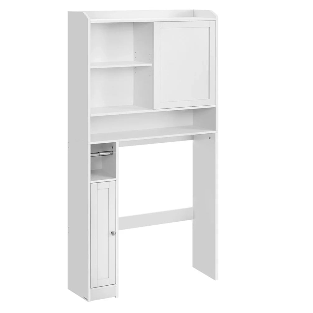 Mobiletto da bagno con anta scorrevole ripiani regolabili design salvaspazio adatto alla maggior parte dei bagni design moderno 25 x 83 x 170 cm bianco nuvola 12_0006594