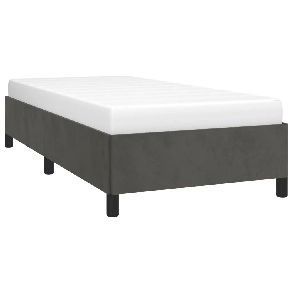 Giroletto senza Materasso Grigio Scuro 90x190 cm Velluto 347295