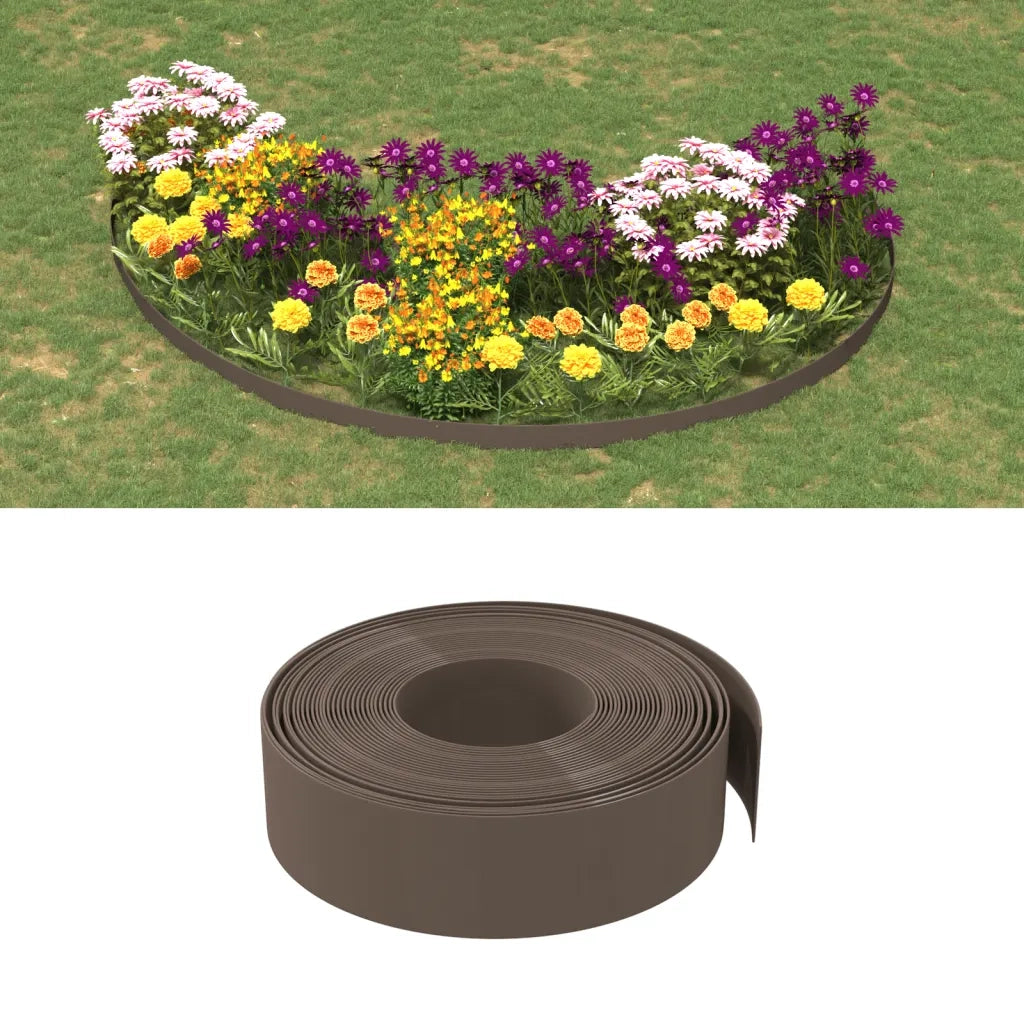 Bordatura da Giardino Marrone 10 m 15 cm in Polietilene CFW2314739