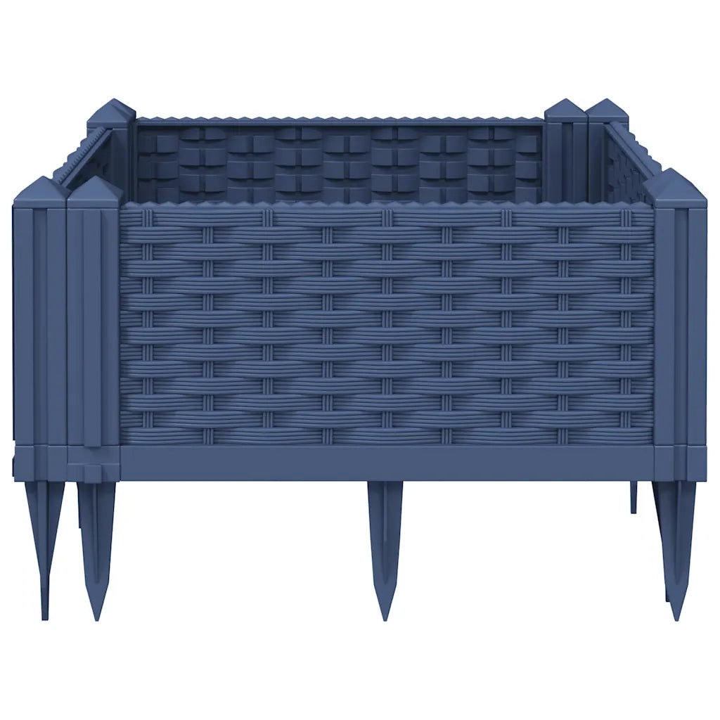 Fioriera Giardino con Picchetti Grigio Blu 42,5x42,5x28,5 cm PP 368004