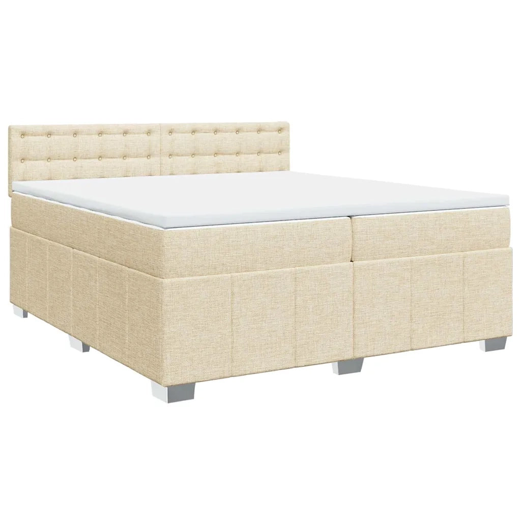 Giroletto a Molle con Materasso Crema 200x200 cm in Tessuto