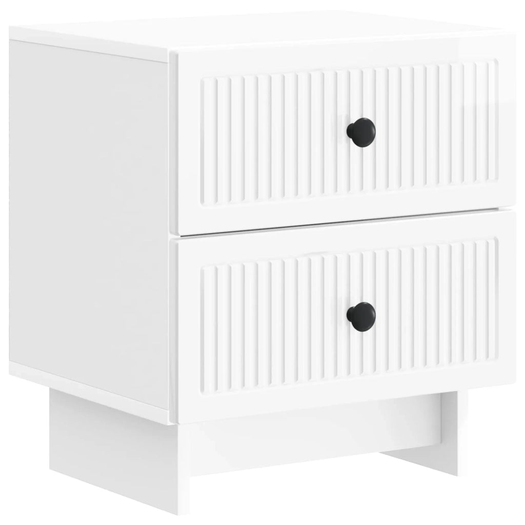 Armadio da Notte con cassetto Bianco Lucido 43 x 34,5 x 47,5 cm 893843