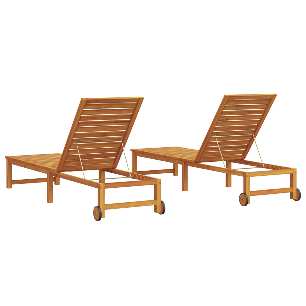 Lettini 2 pcs Legno Massello di Acacia