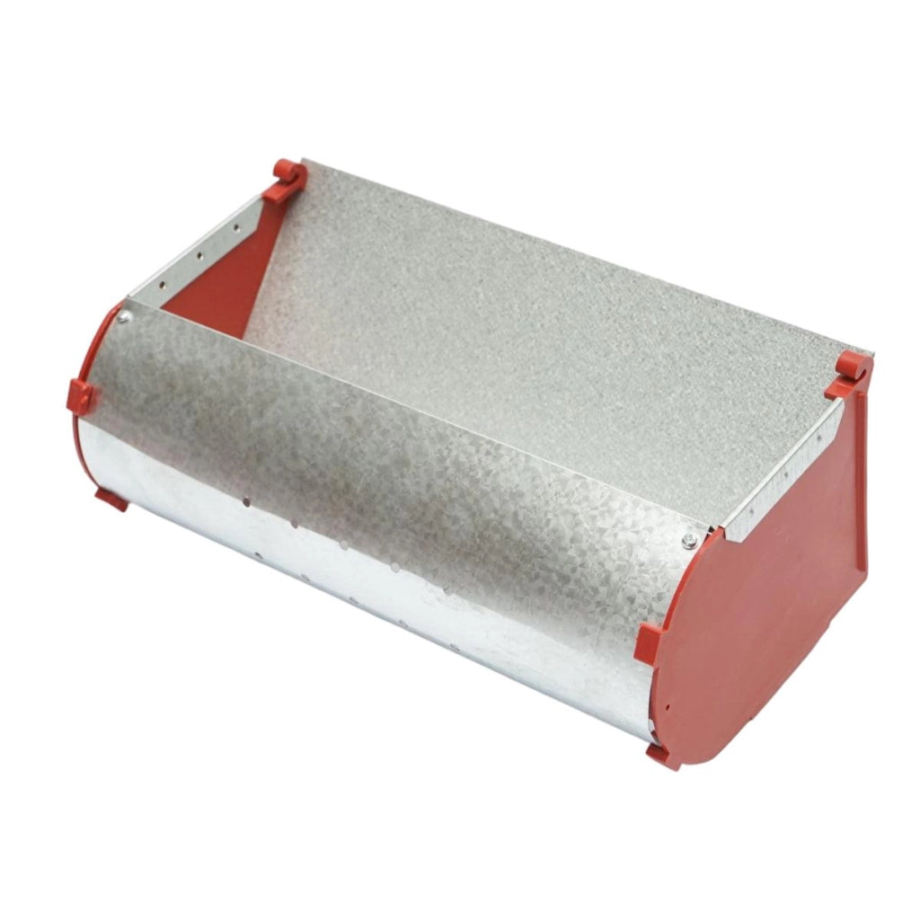 Mangiatoia per Conigli in Lamiera Zincata e Plastica Rigida, 25x9x13 cm