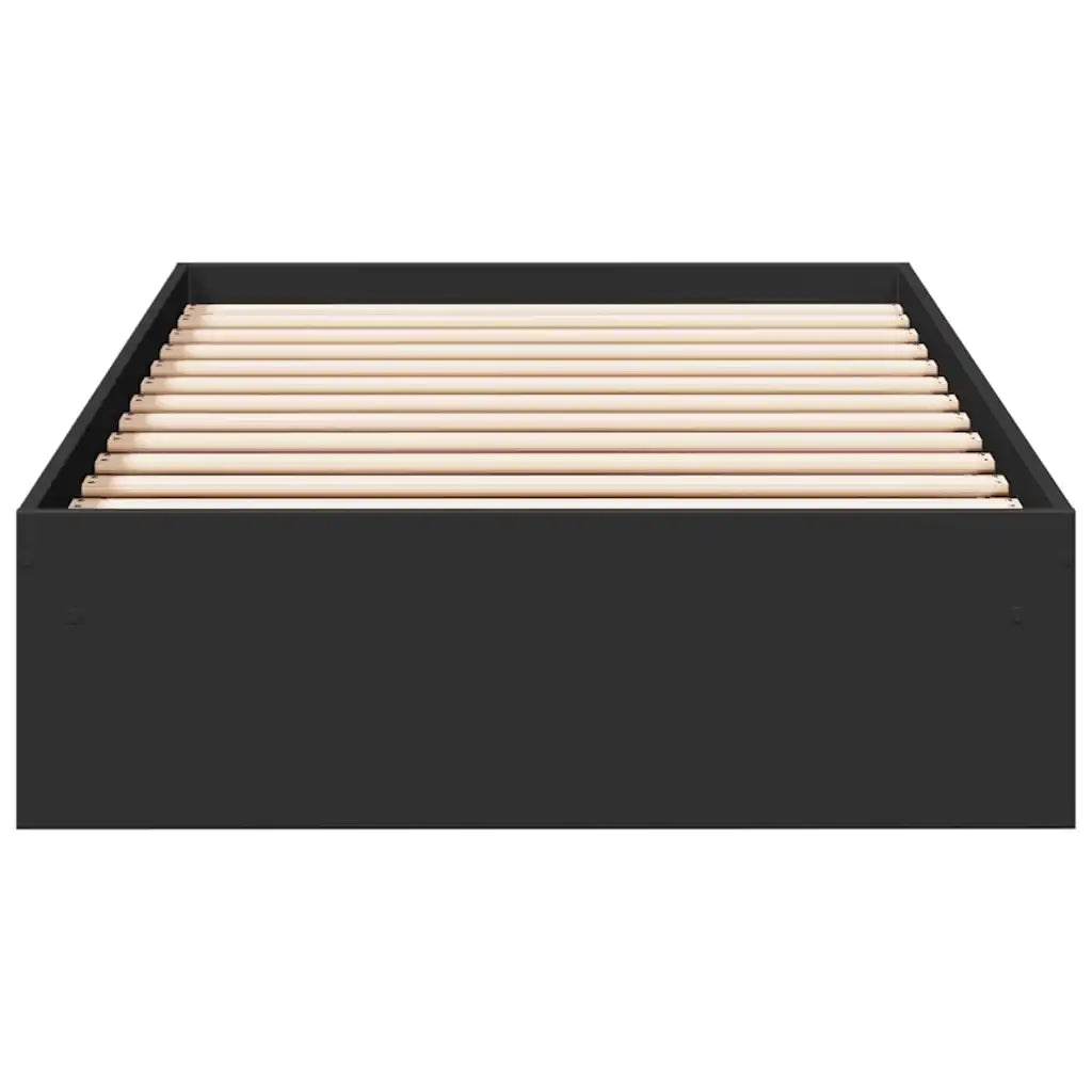 Giroletto con Cassetti Nero 75x190 cm in Legno Multistrato