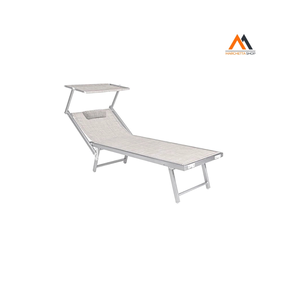 LETTINO SPIAGGIA CON PARASOLE 'BUDELLI' cm. 188 x 67 x h.38