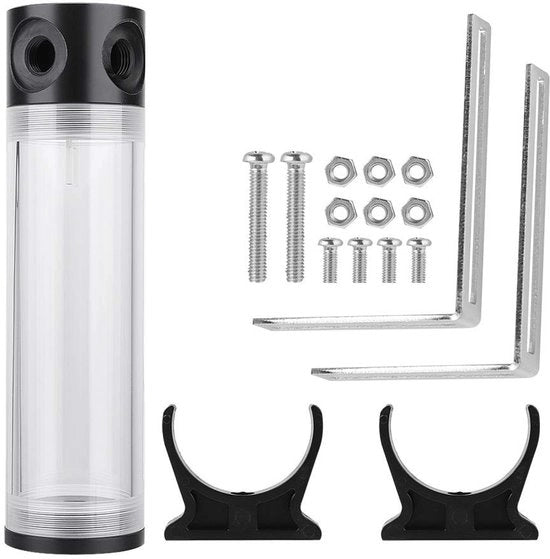 Serbatoio Acquatico 190 mm - Set di Raffreddamento Acqua - Reservorio Acqua - Supporto - Viti di Fissaggio in Plastica - Viti di Fissaggio Inclusi