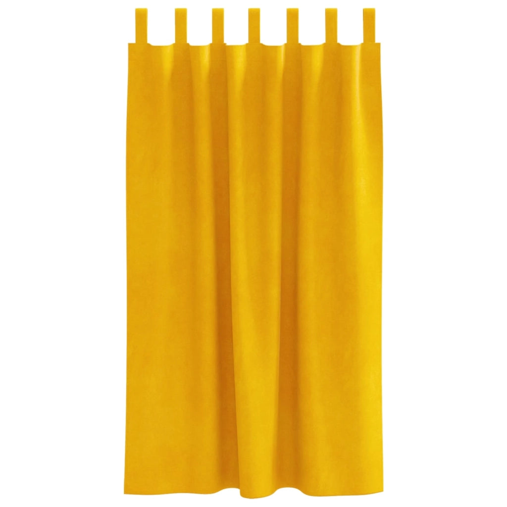 Tende oscuranti 2 pcs Giallo senape 140 x 175 cm Velluto 4107279