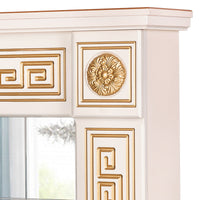 Camino Decorativo da Pavimento 102x110x30 cm con Specchio  Versailles Gold Plus Avorio