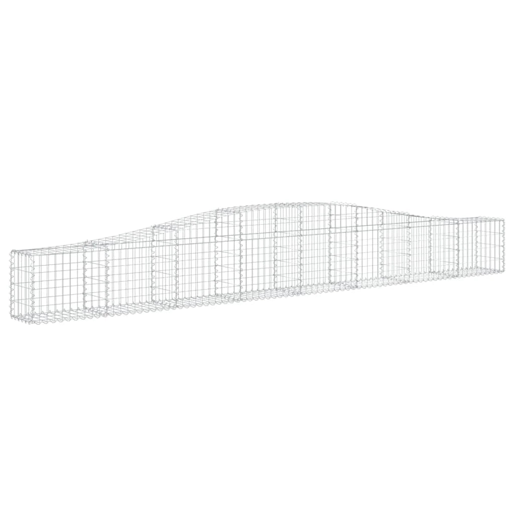 Set di 4 gabbioni ad arco per recinzione gabbia o muro di contenimento 400 x 30 x 40/60 cm ferro zincato argento 02_0041485