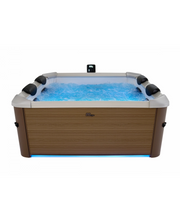 Minipiscina idromassaggio rigida da esterno, 6 sedute 160x160cm wi-fi smart Mspa Oslo teak Amber