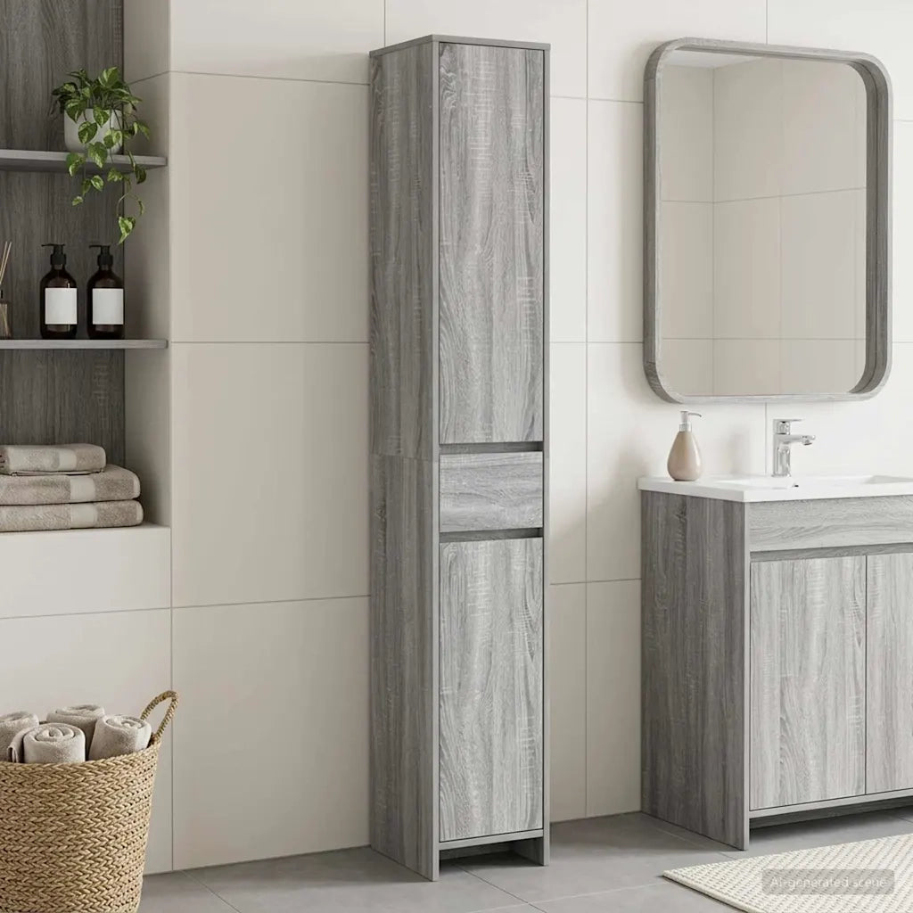 Mobile da Bagno Sonoma grigio 30 x 33 x 190 cm