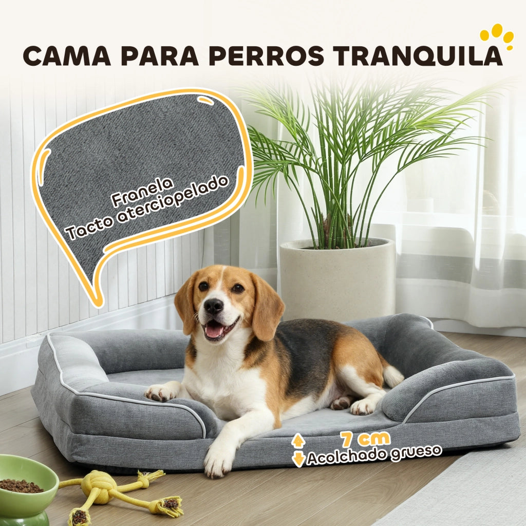 Cuccia per Cane e Gatto con Copertura Lavabile ¨C zephmum ¨C Grigio 91.5x68.5x16.5 cm