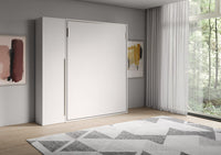 Letto Matrimoniale Francese A Scomparsa 140 Versia Con Armadio 1 Anta Sx Bianco