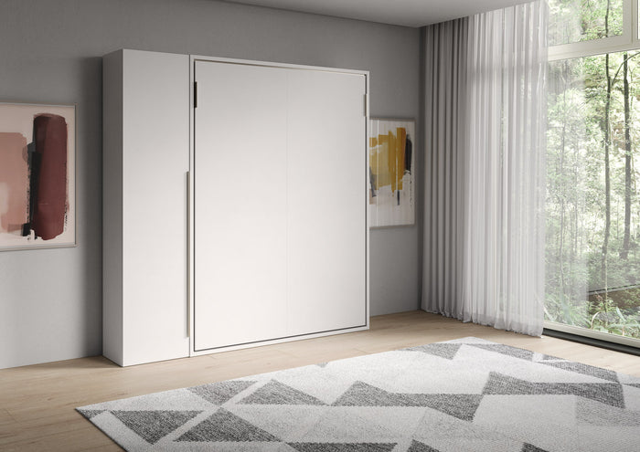 Letto Matrimoniale Francese A Scomparsa 140 Versia Con Armadio 1 Anta Sx Bianco