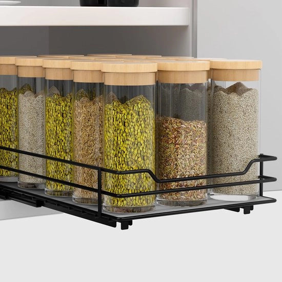 Organizzatore di erbe estratti - Piastra di stoccaggio per cucina - 1 pezzo - Metallo - L26,4 x B17,2 x H5,7 cm