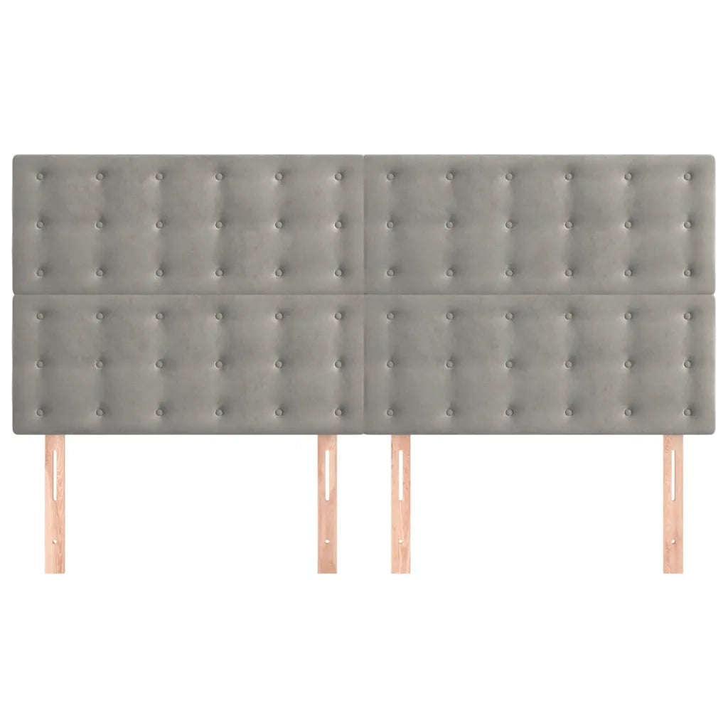 Testiera | Testata Grigio Chiaro 160x5x118/128 cm Velluto