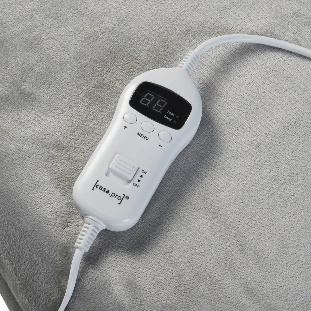 Coperta elettrica riscaldata 120 watt camera da letto 180 x 130 cm grigio scuro 03_0009331