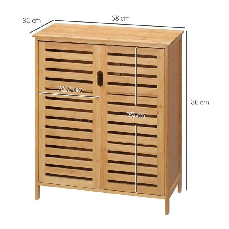MOBILE BAGNO MODERNO A 2 ANTE CON 2 RIPIANI  68X32X86 CM COLOR LEGNO