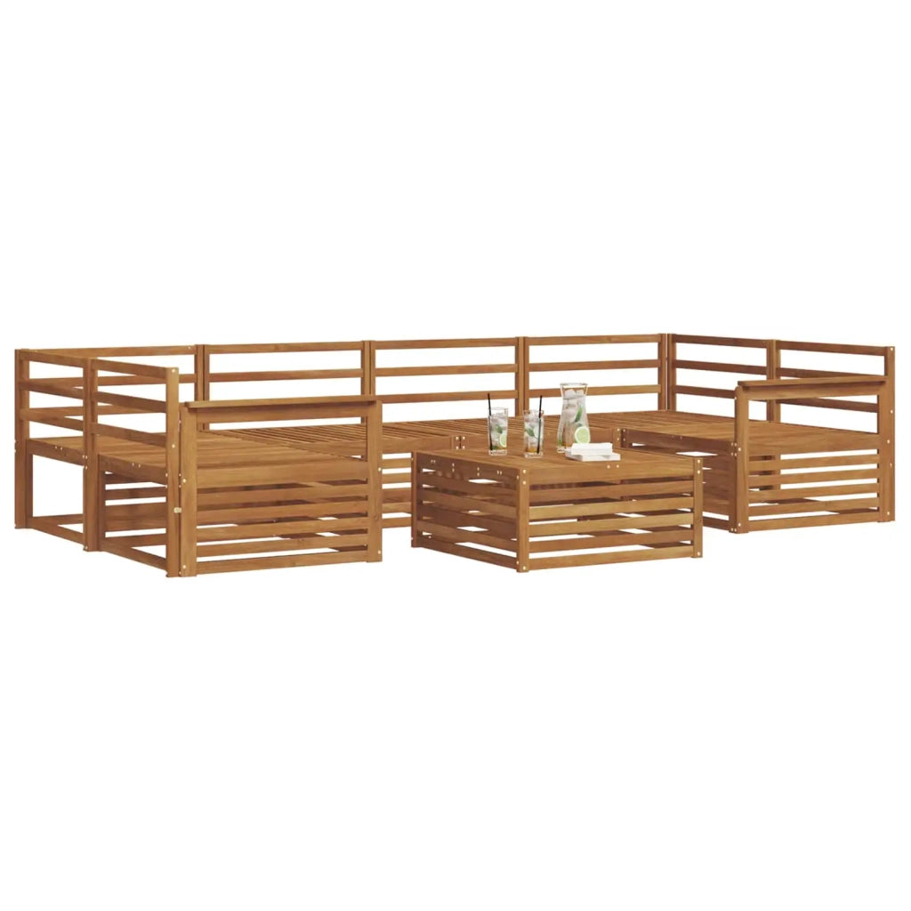Set di divani da esterno 7 pcs Naturale
